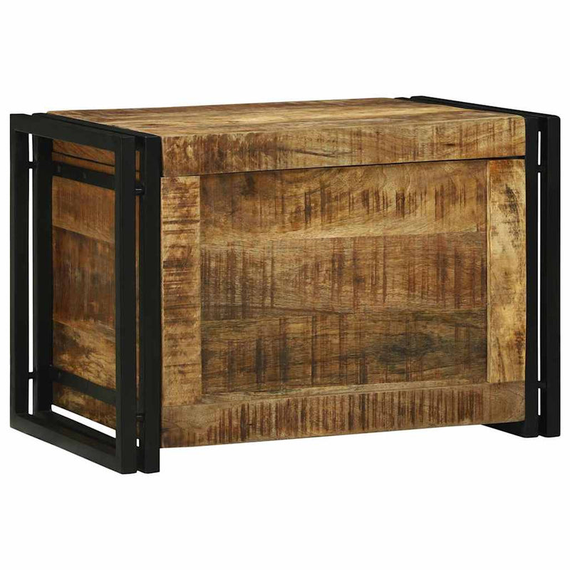 vidaXL Tároló Doboz Barna és fekete 60 x 40 x 41 cm tömör mangófa