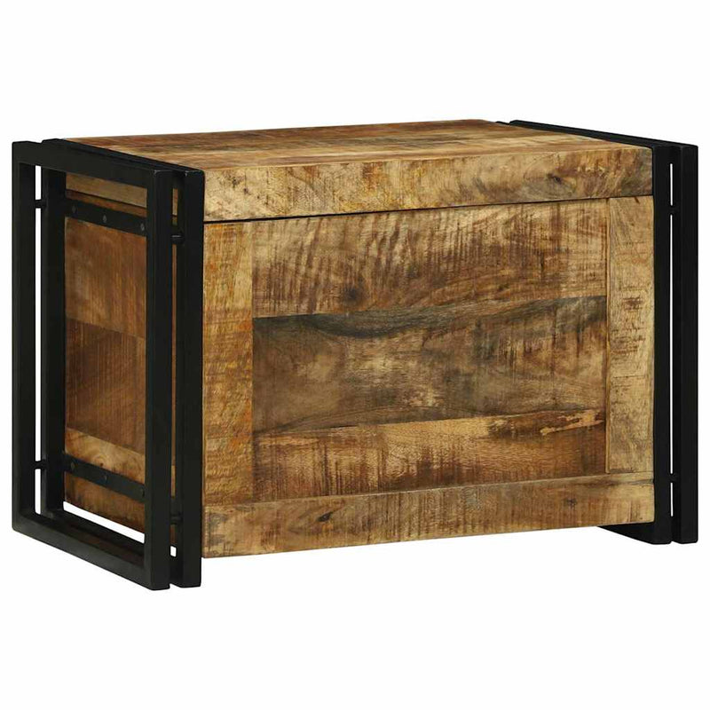 vidaXL Tároló Doboz Barna és fekete 60 x 40 x 41 cm tömör mangófa
