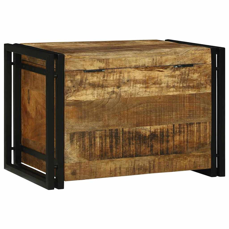 vidaXL Tároló Doboz Barna és fekete 60 x 40 x 41 cm tömör mangófa
