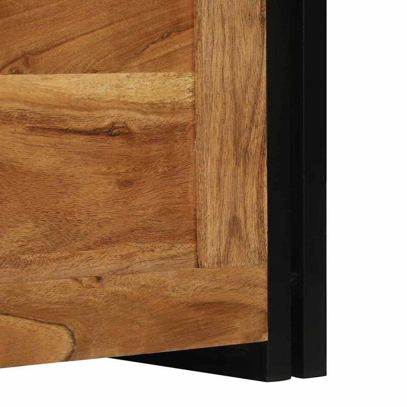 vidaXL Tároló Doboz 60 x 40 x 41 cm Szilárd akáciaból és fémanyagból