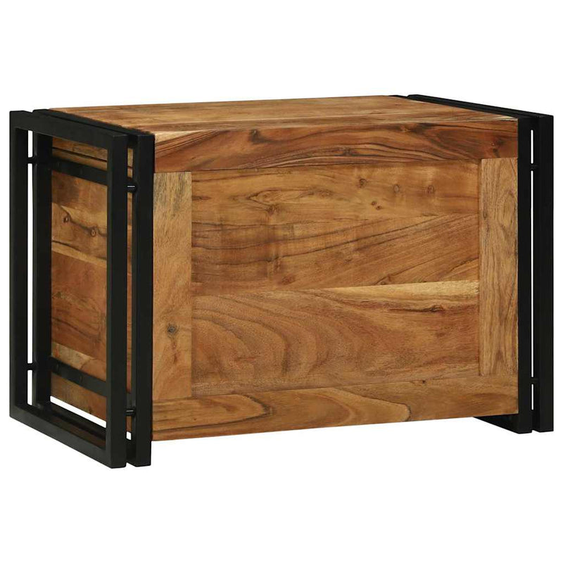 vidaXL Tároló Doboz 60 x 40 x 41 cm Szilárd akáciaból és fémanyagból