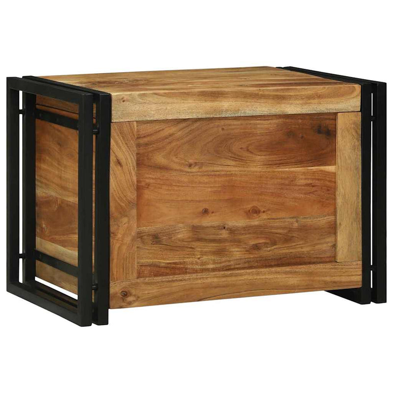 vidaXL Tároló Doboz 60 x 40 x 41 cm Szilárd akáciaból és fémanyagból