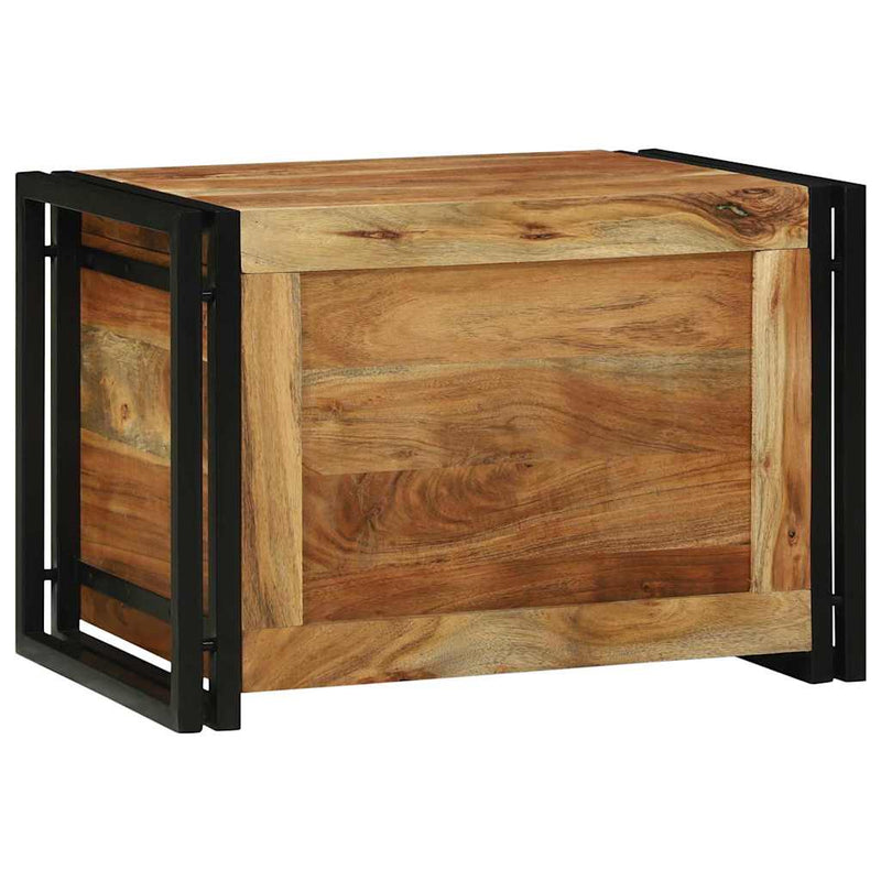 vidaXL Tároló Doboz 60 x 40 x 41 cm Szilárd akáciaból és fémanyagból