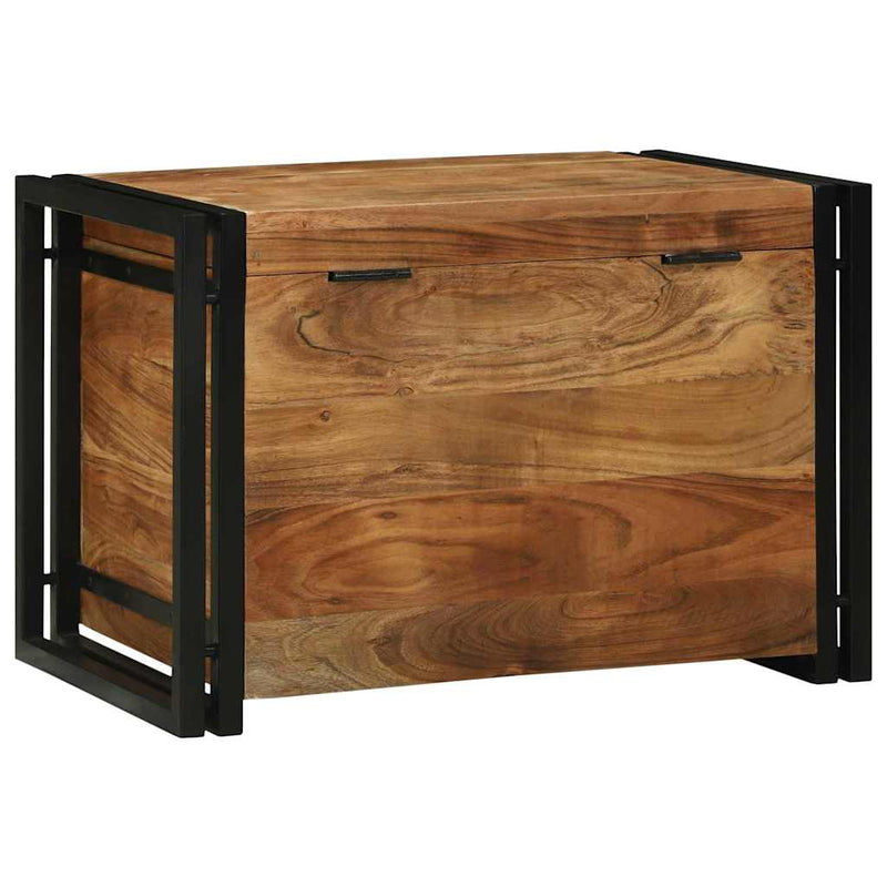 vidaXL Tároló Doboz 60 x 40 x 41 cm Szilárd akáciaból és fémanyagból