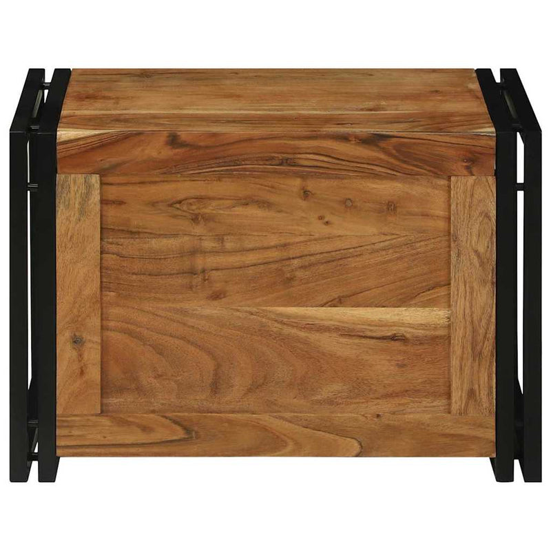 vidaXL Tároló Doboz 60 x 40 x 41 cm Szilárd akáciaból és fémanyagból