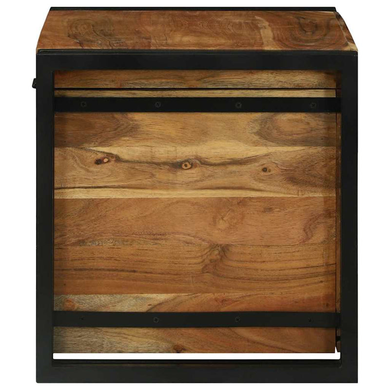 vidaXL Tároló Doboz 60 x 40 x 41 cm Szilárd akáciaból és fémanyagból