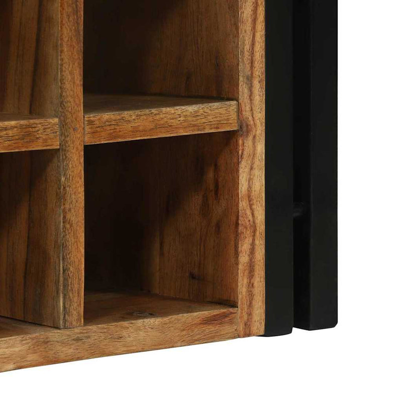 vidaXL Borágas Barna és fekete 46 x 35 x 27.5 cm Tömör akácfa