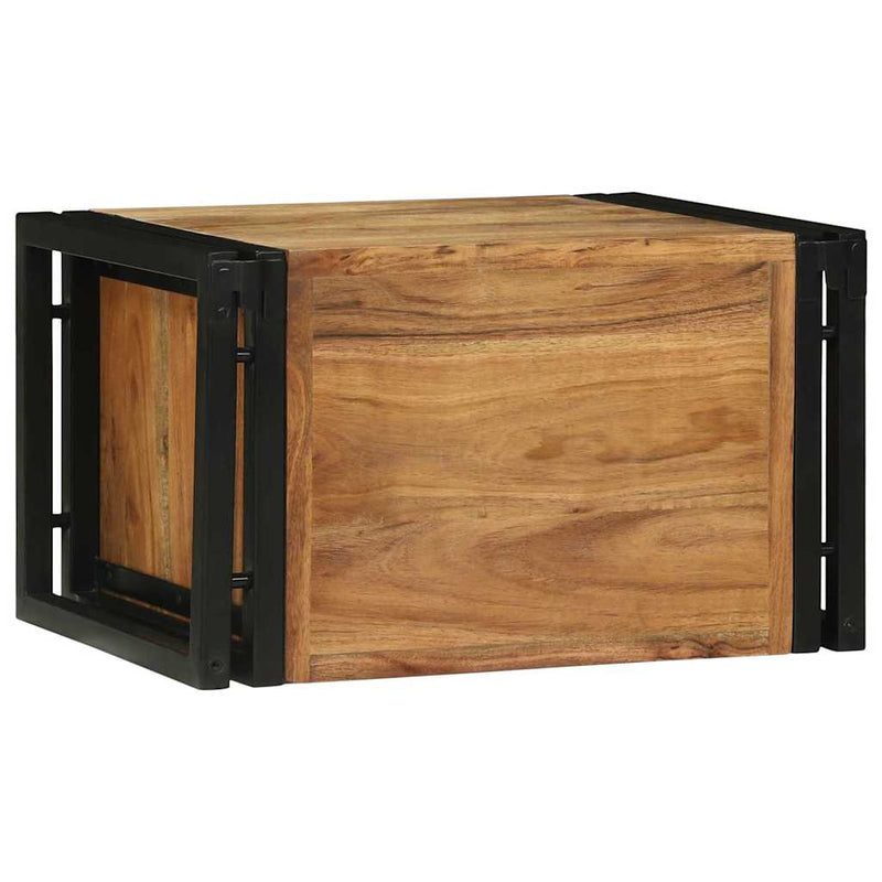 vidaXL Borágas Barna és fekete 46 x 35 x 27.5 cm Tömör akácfa