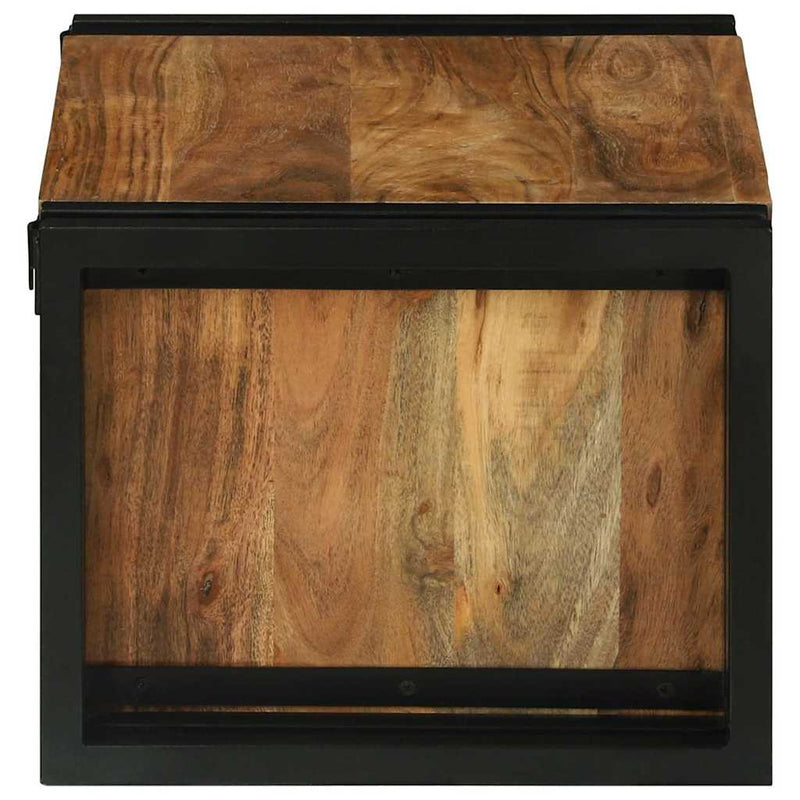 vidaXL Borágas Barna és fekete 46 x 35 x 27.5 cm Tömör akácfa