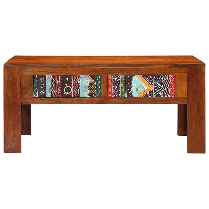 vidaXL tömör akácfa dohányzóasztal 90 x 50 x 40 cm