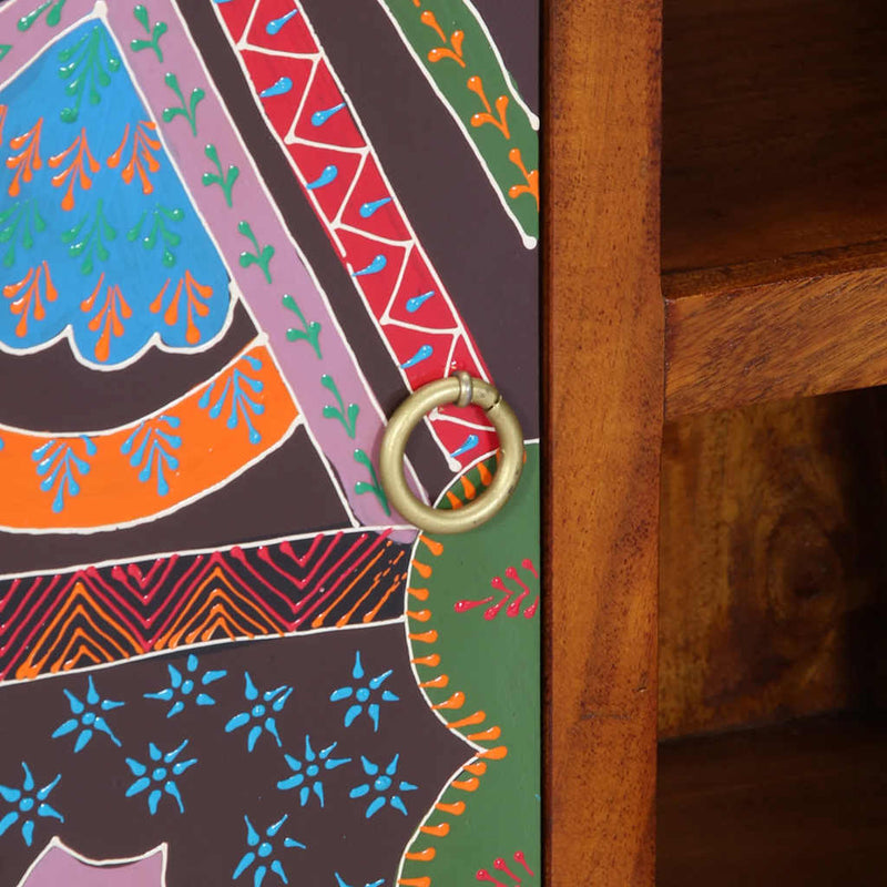 vidaXL tömörfa akácfa többszínű komód 90x35x60