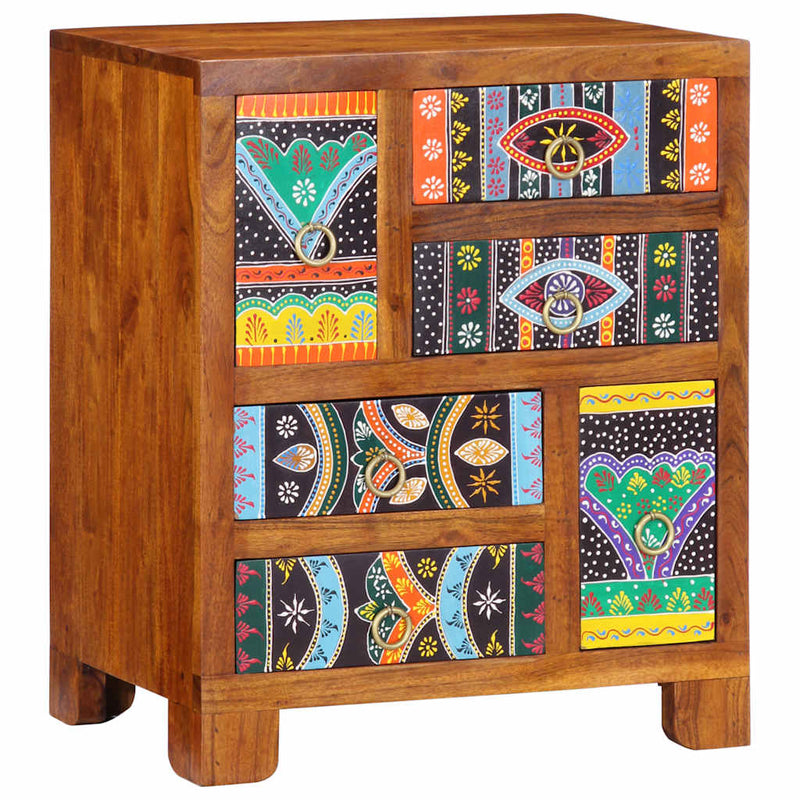 vidaXL tömörfa akácfa többszínű komód 50x35x60