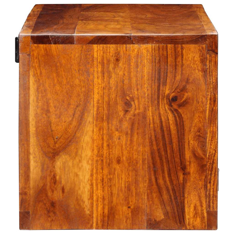 vidaXL tömör akácfa többszínű falra szerelhető TV-szekrény 90x30x30 cm