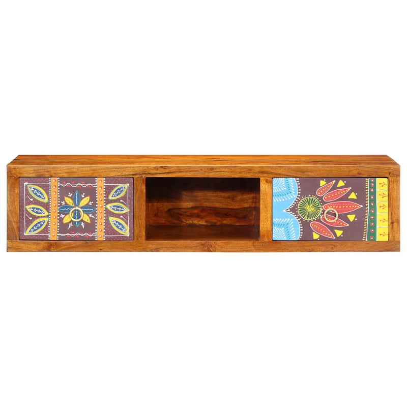vidaXL tömör akácfa többszínű TV-szekrény 100x30x22