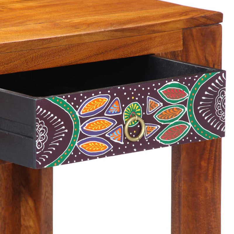 vidaXL Asztal fiókkal tárolóval Barna 100 x 50 x 75 cm Tömör akácfa