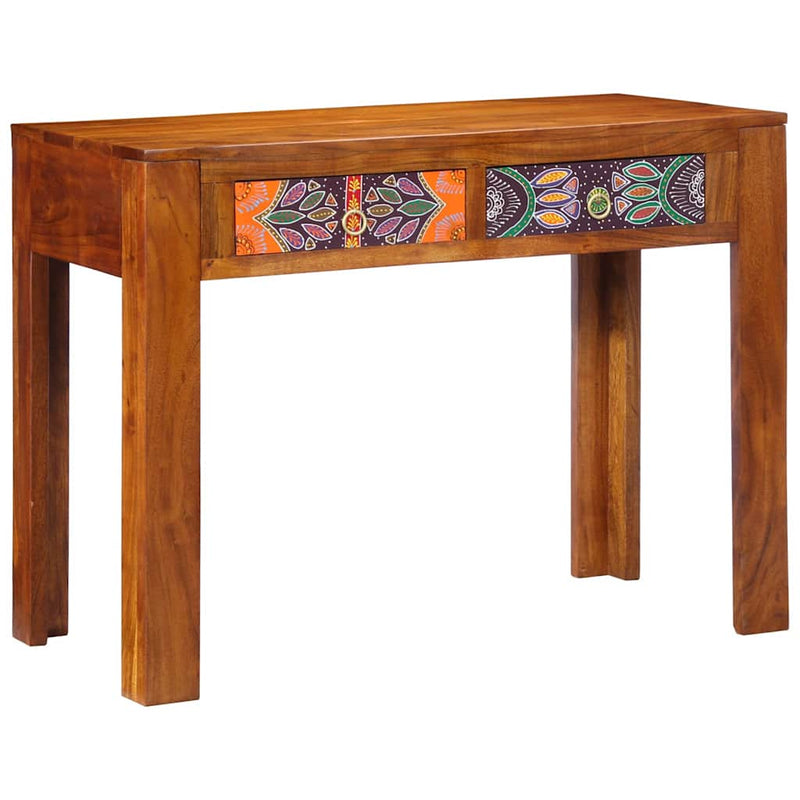 vidaXL Asztal fiókkal tárolóval Barna 100 x 50 x 75 cm Tömör akácfa