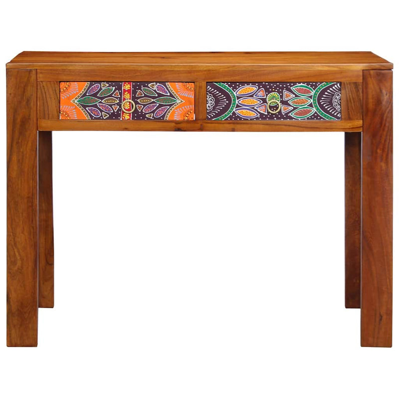 vidaXL Asztal fiókkal tárolóval Barna 100 x 50 x 75 cm Tömör akácfa