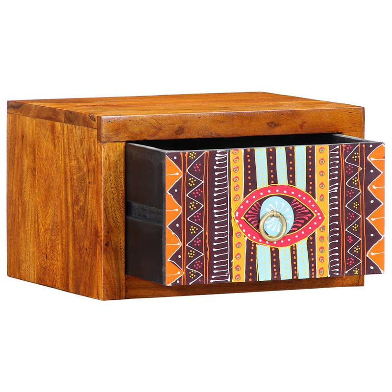 vidaXL Éjjeliszekrény fiókkal Barna 35 x 30 x 22 cm tömör akácfa