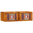 vidaXL Éjjeliszekrény fiókkal 2 pcs Barna 35 x 30 x 22 cm