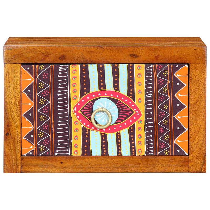 vidaXL Éjjeliszekrény fiókkal 2 pcs Barna 35 x 30 x 22 cm tömör akácfa
