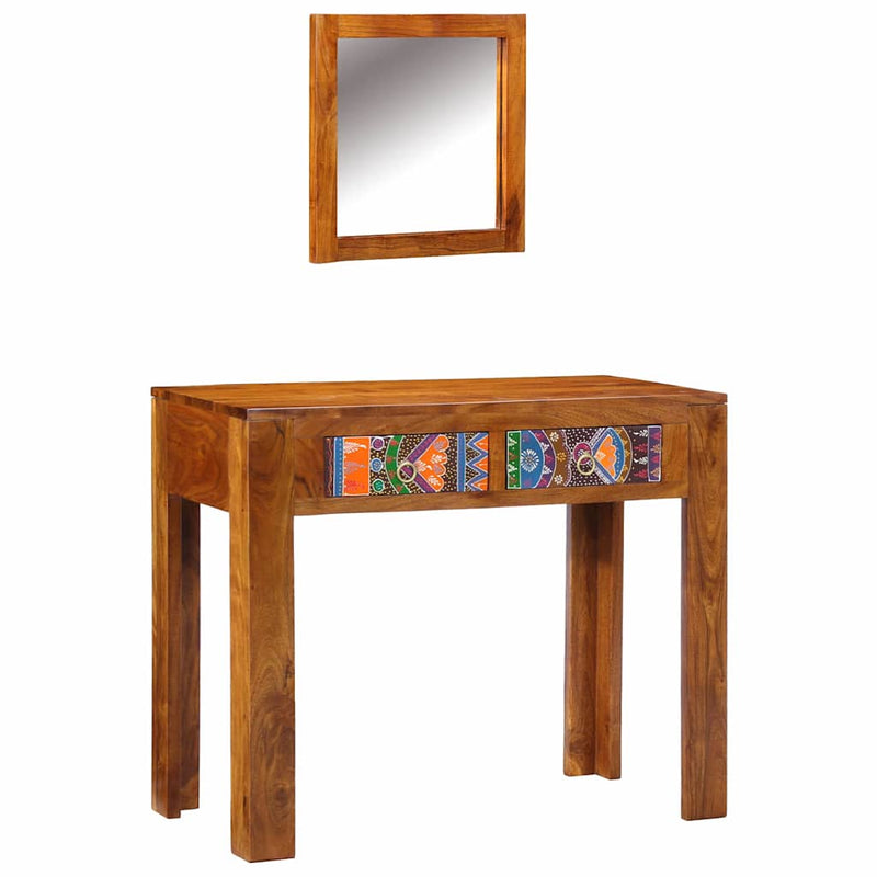 vidaXL Öltözködőasztal fiókkal Barna 90 x 45 x 75 cm Tömör akácfa