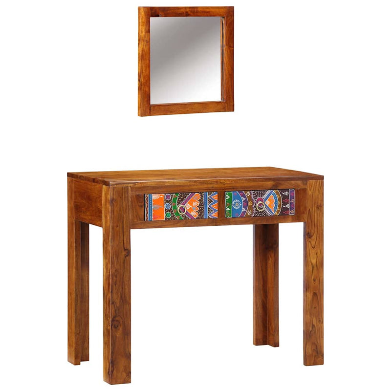 vidaXL Öltözködőasztal fiókkal Barna 90 x 45 x 75 cm Tömör akácfa
