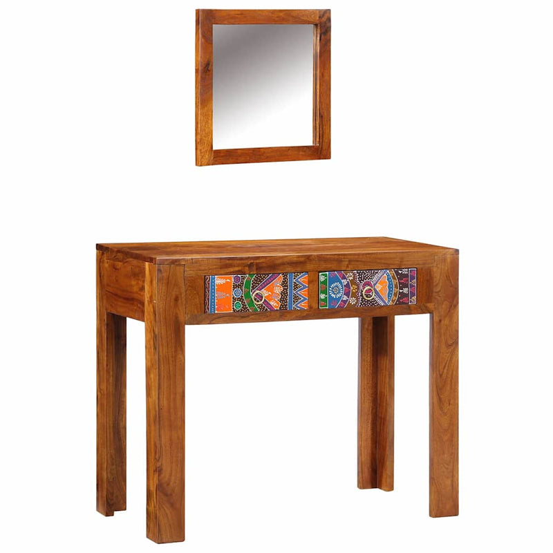vidaXL Öltözködőasztal fiókkal Barna 90 x 45 x 75 cm Tömör akácfa