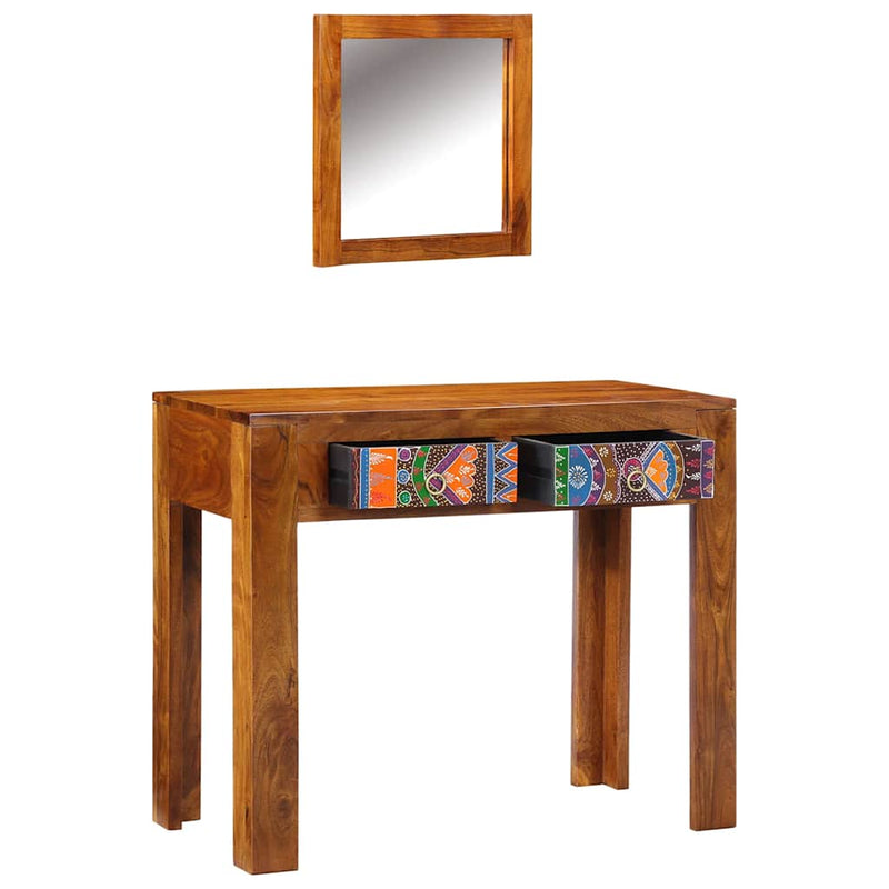vidaXL Öltözködőasztal fiókkal Barna 90 x 45 x 75 cm Tömör akácfa