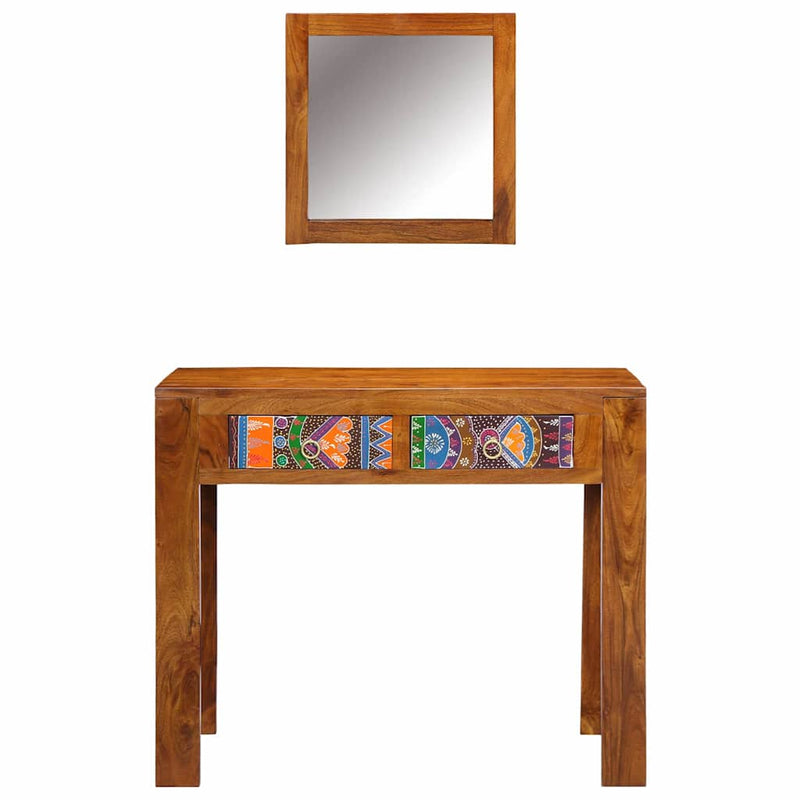 vidaXL Öltözködőasztal fiókkal Barna 90 x 45 x 75 cm Tömör akácfa