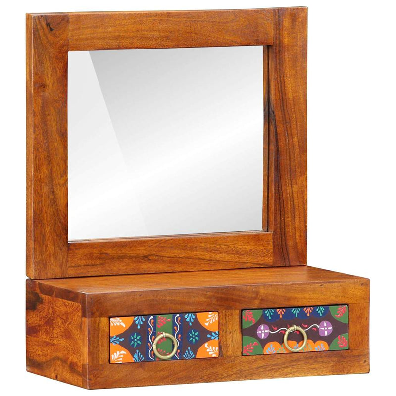 vidaXL Fali Szekrény fiókkal Barna 40 x 20 x 50 cm Tömör akácfa