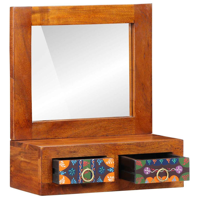 vidaXL Fali Szekrény fiókkal Barna 40 x 20 x 50 cm Tömör akácfa