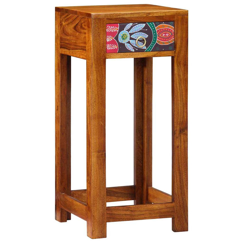 vidaXL Telefonállvány fiókkal Barna 35 x 35 x 75 cm Tömör akácfa