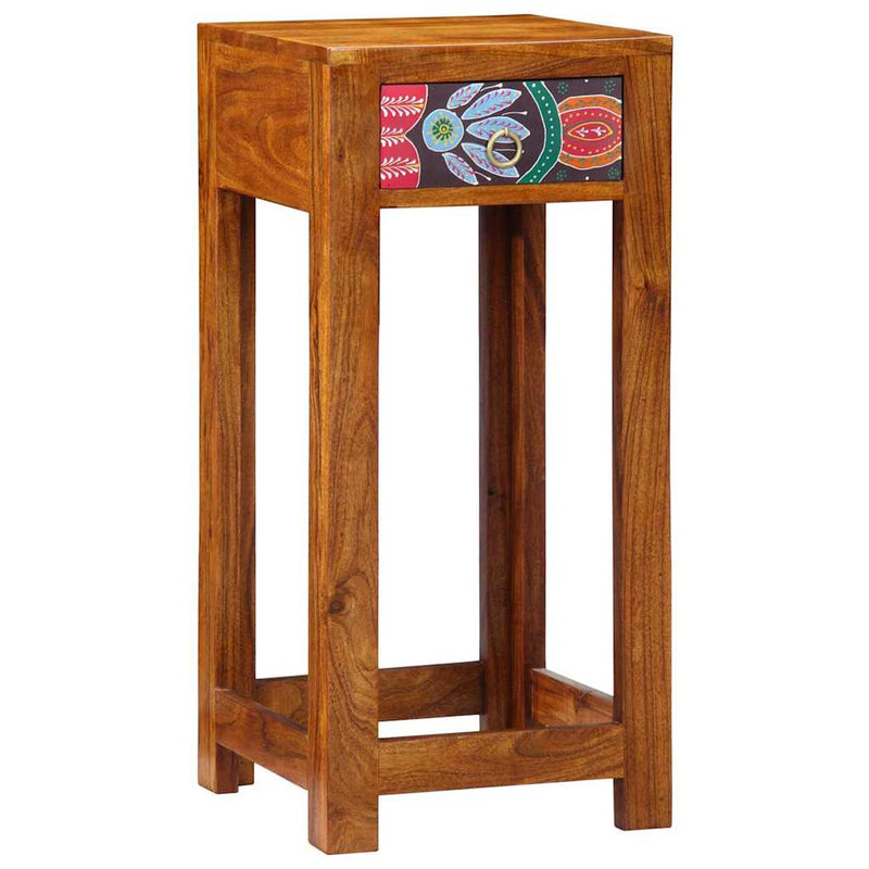 vidaXL Telefonállvány fiókkal Barna 35 x 35 x 75 cm Tömör akácfa