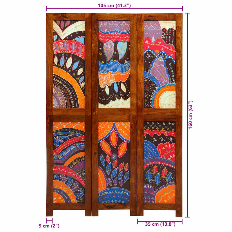 vidaXL Szobaelválasztó Barna 105 x 160 cm tömör akácfa
