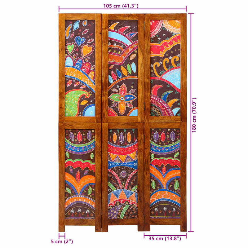 vidaXL Szobaelválasztó Barna 105 x 180 cm tömör akácfa