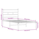 vidaXL füstös tölgy színű fém ágykeret matrac nélkül 75 x 190 cm