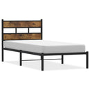 vidaXL füstös tölgy színű fém ágykeret matrac nélkül 80 x 200 cm