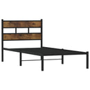 vidaXL füstös tölgy színű fém ágykeret matrac nélkül 80 x 200 cm