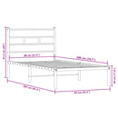 vidaXL füstös tölgy színű fém ágykeret matrac nélkül 80 x 200 cm