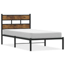 vidaXL füstös tölgy színű fém ágykeret matrac nélkül 90 x 190 cm