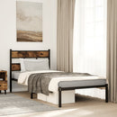 vidaXL füstös tölgy színű fém ágykeret matrac nélkül 90 x 190 cm
