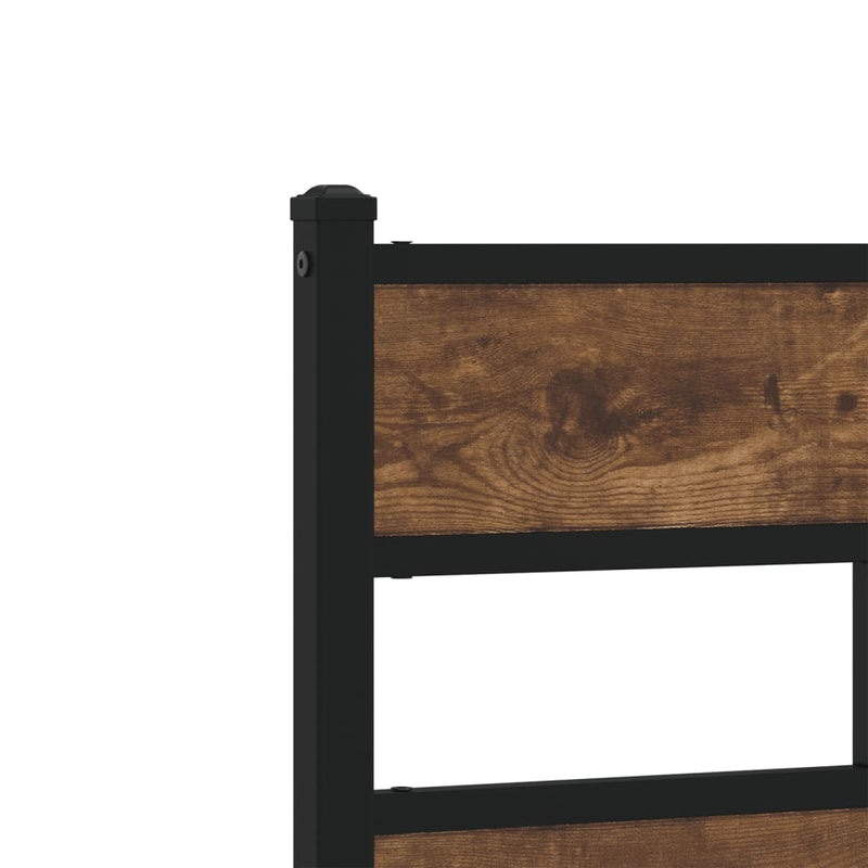 vidaXL füstös tölgy színű fém ágykeret matrac nélkül 107 x 203 cm