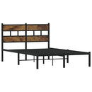vidaXL füstös tölgy színű fém ágykeret matrac nélkül 120 x 190 cm
