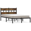 vidaXL füstös tölgy színű fém ágykeret matrac nélkül 120 x 200 cm