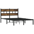 vidaXL füstös tölgy színű fém ágykeret matrac nélkül 120 x 200 cm