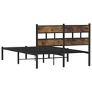 vidaXL füstös tölgy színű fém ágykeret matrac nélkül 120 x 200 cm