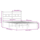 vidaXL füstös tölgy színű fém ágykeret matrac nélkül 120 x 200 cm