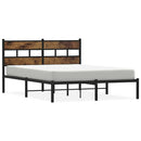 vidaXL füstös tölgy színű fém ágykeret matrac nélkül 140 x 190 cm