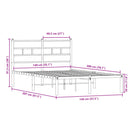 vidaXL füstös tölgy színű fém ágykeret matrac nélkül 140 x 200 cm