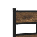 vidaXL füstös tölgy színű fém ágykeret matrac nélkül 150 x 200 cm